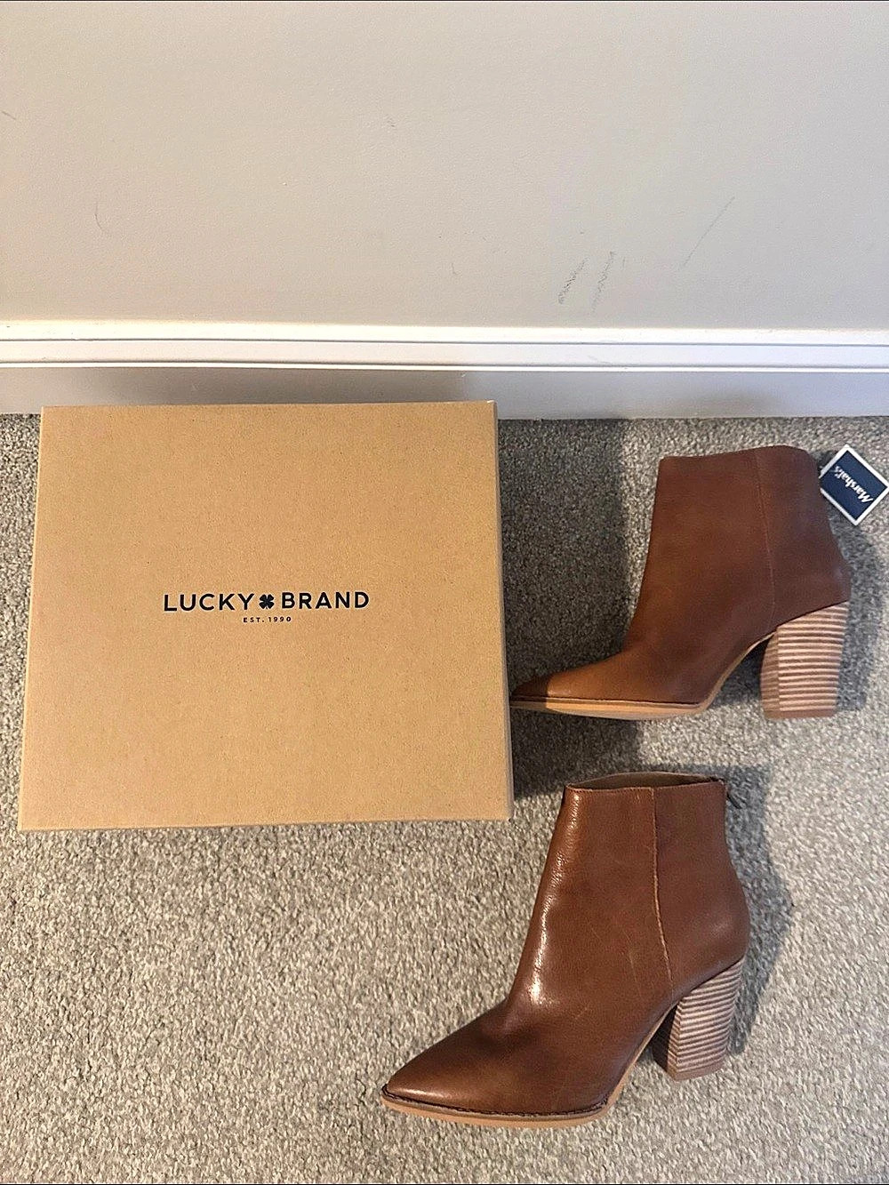 Lucky Brand Adalan Leather Ankle Boots Brown US 9.5 M with tags
